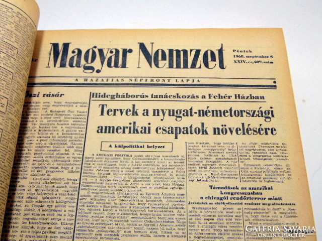 1968 szeptember 6  /  Magyar Nemzet  /  1968-as újság Születésnapra! Ssz.:  19584