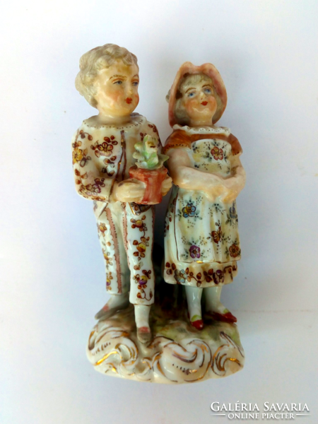 1896-Os very rare volkstedt porcelain girl and boy