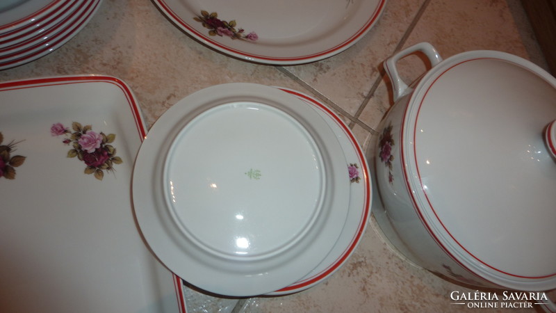 Hollóházi rosy (rare!) 22-piece tableware