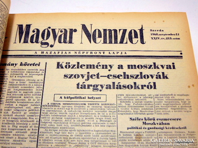 1968 szeptember 11  /  Magyar Nemzet  /  1968-as újság Születésnapra! Ssz.:  19588