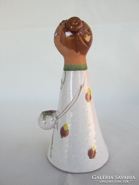 Retro ... Ceramic nipple figurine little girl with candlestick