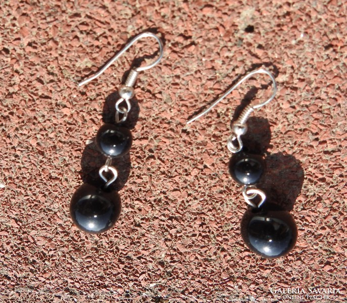 Antique black stone earrings 2.