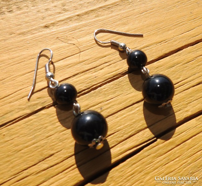 Antique black stone earrings 2.