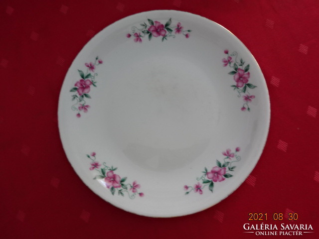Alföldi porcelán kistányér, átmérője 19 cm, rózsaszín virágos. Vanneki! Jókai.