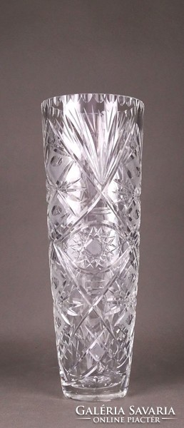 1F753 Csiszolt üveg kristály váza 30.5 cm