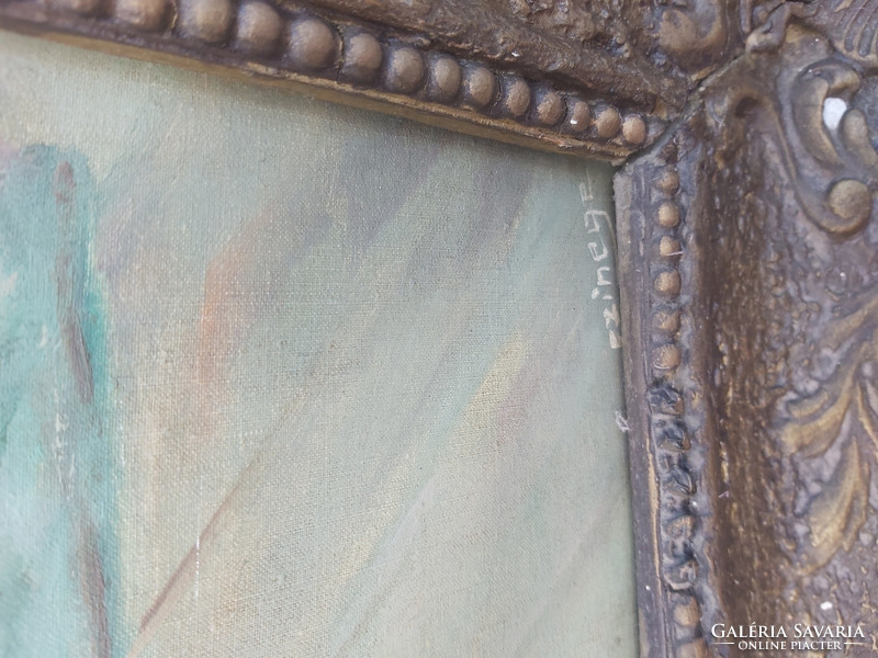 Czinege painting in an antique frame