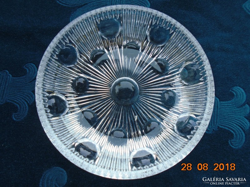 Engraved crystal polka dot decorative bowl 13.8 cm