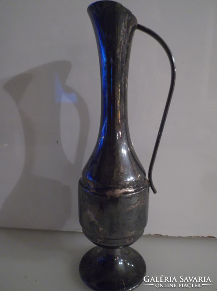 Ezüstözött - TÖMÖR - VÁZA - 21 x 7 cm - HIBÁTLAN