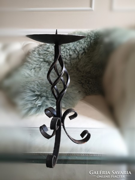 Wrought iron candle holder 28 x 14 cm