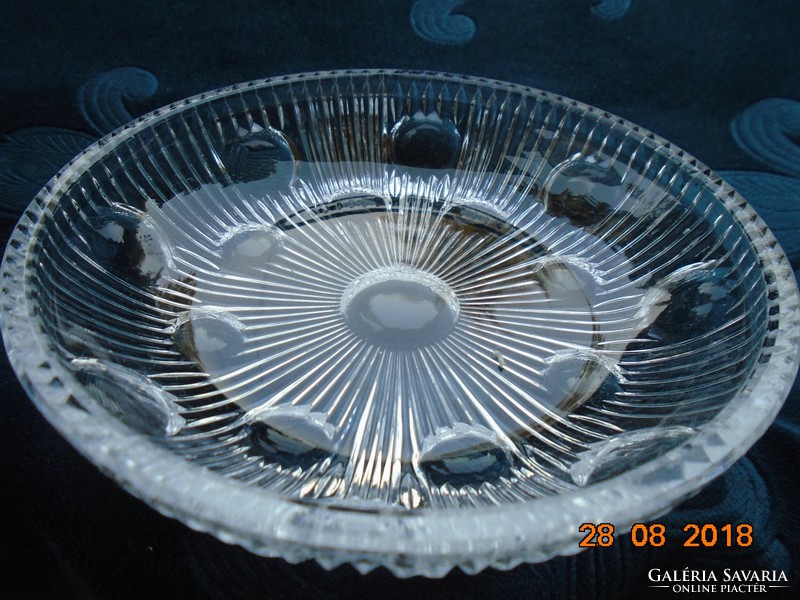 Engraved crystal polka dot decorative bowl 13.8 cm