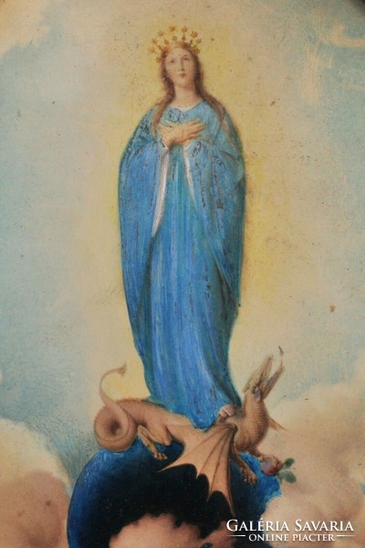 Immaculata Mária, A szent szűz portréja, gyönyörű keretben