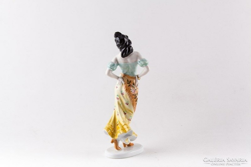 HERENDI, BÁJOS CARMEN CIGÁNY LÁNY KÉZZEL FESTETT PORCELÁN FIGURA, HIBÁTLAN! (P011)