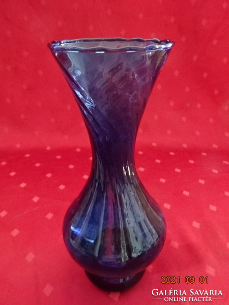 Cobalt blue glass vase, height 20.5 cm. He has! Jókai.