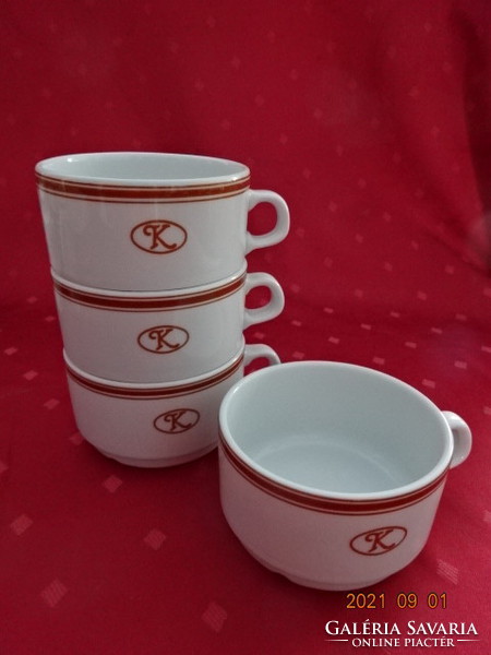 Great Plain porcelain teacup, brown striped, diameter 10 cm. He has!