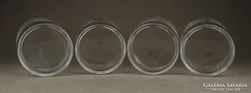 1F963 Régi csiszoltüveg pohár készlet 4 darab