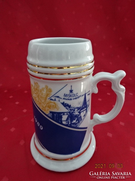 Hollóház porcelain beer mug, nme miskolc with the inscription 1984-1989. He has!