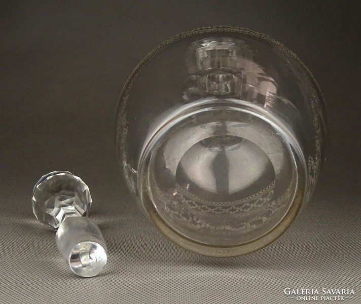 1F968 Régi maratott francia dugós italos üveg kínáló 30.5 cm