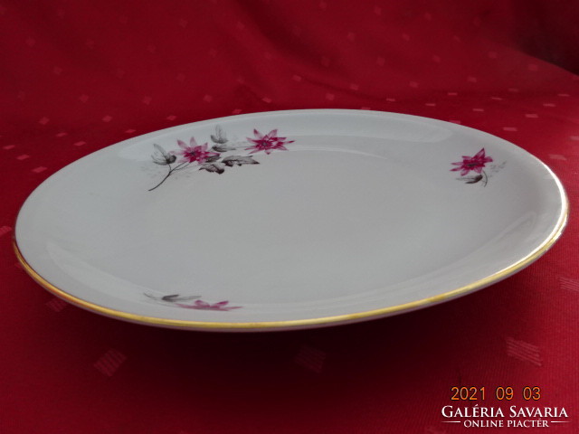 Alföldi porcelán lapostányér, lila virágmintával, átmérője 23,5 cm. Vanneki!
