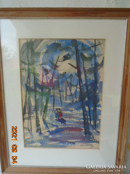 Hires Francia festőművész egy gyönyörű alkotása(séta az erdőben) remekmű  1944 böl