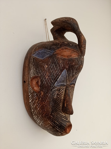 Afrika afrikai antik maszk fa maszk Songye népcsoport Kongó dob 15.