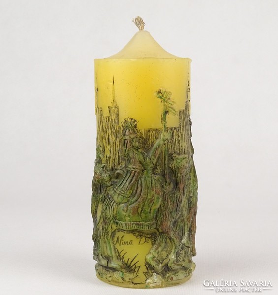 1F949 large artistic Christmas scene candle with old artistic nina deiss 15 cm