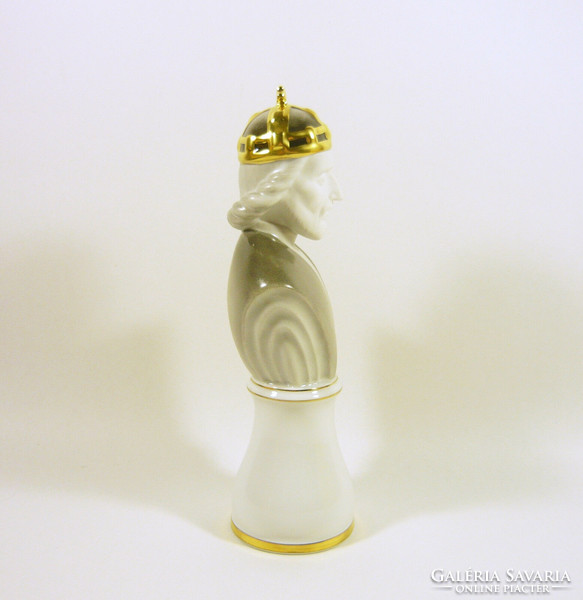 Herend, King (clear) 22.2 Cm hand-painted porcelain chess piece, flawless! (P120)