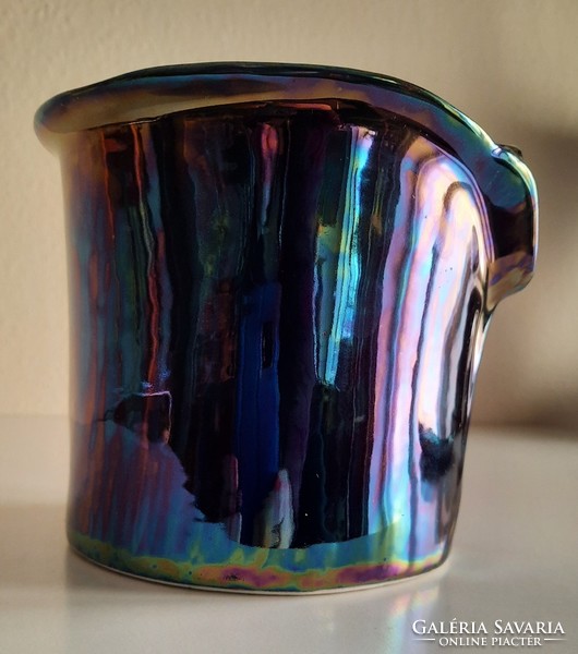 Retro iridescent ceramic pot