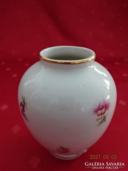 Drasche porcelán váza, magassága 8,5 cm. Vanneki! Jókai.