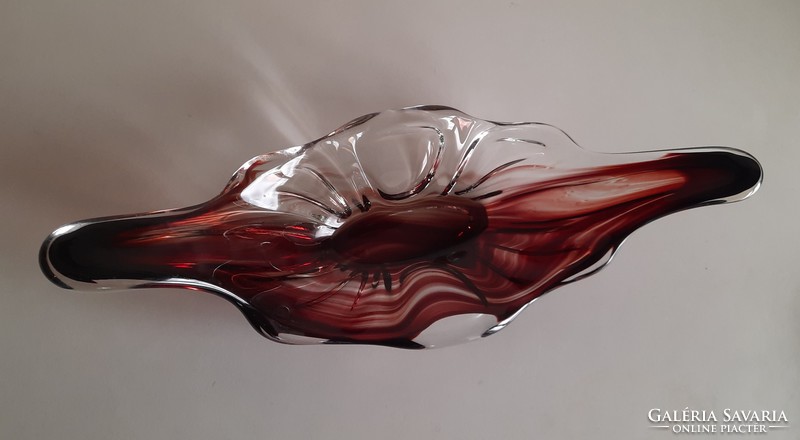 Retro Czech glass bowl, centerpiece, fruit plate