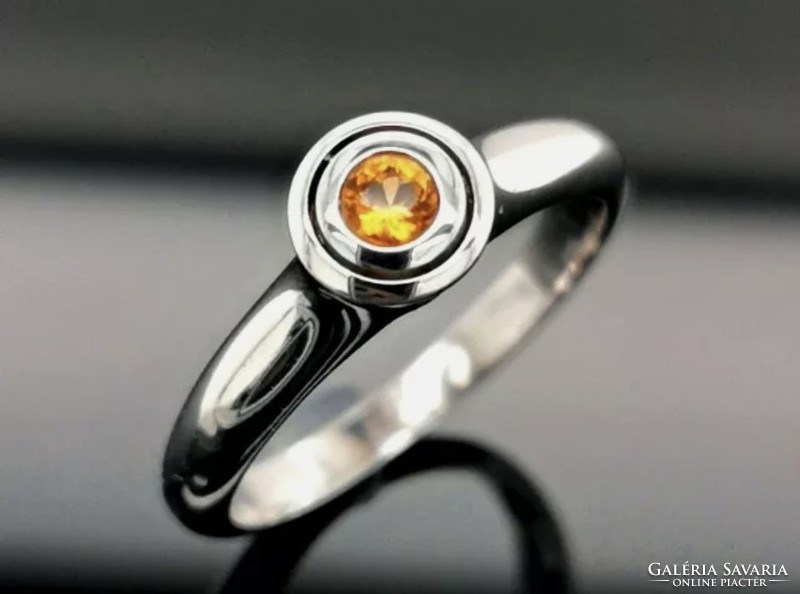 Különleges  citrin drágaköves gyűrű, 56 méret   925 ezüst  új
