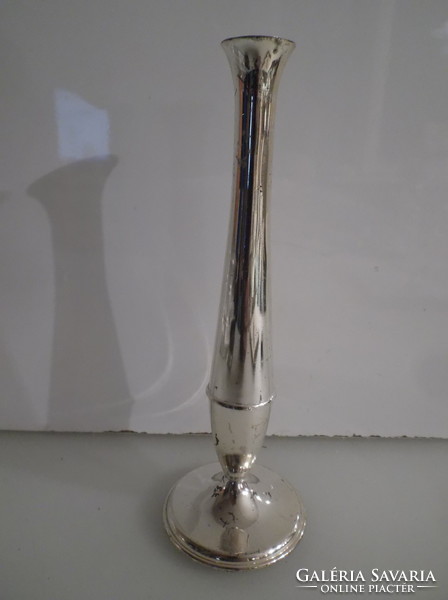 Vase - silver plated - marked - English - solid - 18.5 x 6.5 cm - flawless