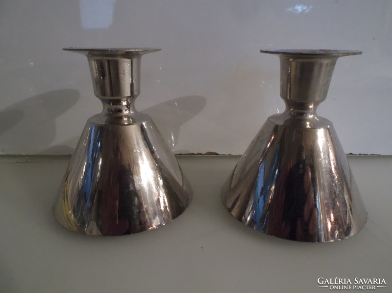 Candle holder - 2 pcs - silver plated - marked - German - 7 x 7 cm - nice condition