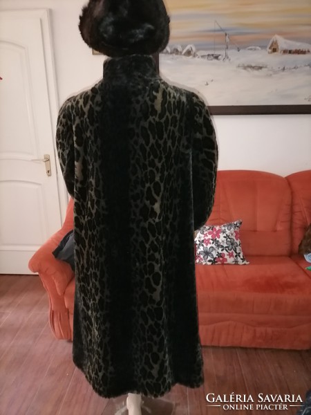 More beautiful than me plus size italian bergamo luxury fur coat 44 46 105 tits dark toned leopard