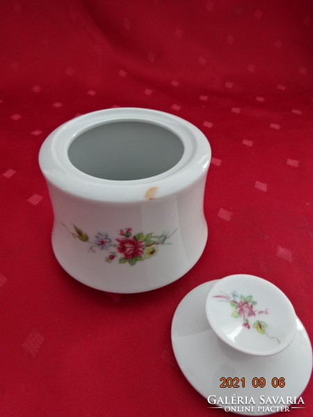 Great Plain porcelain sugar bowl, flower pattern, height 9 cm. He has!