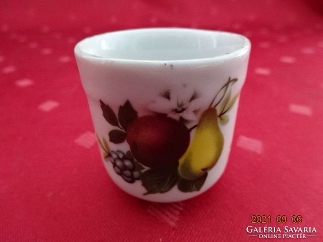 Alföldi porcelán kupica, gyümölcs mintás, magassága 4 cm. Vanneki!