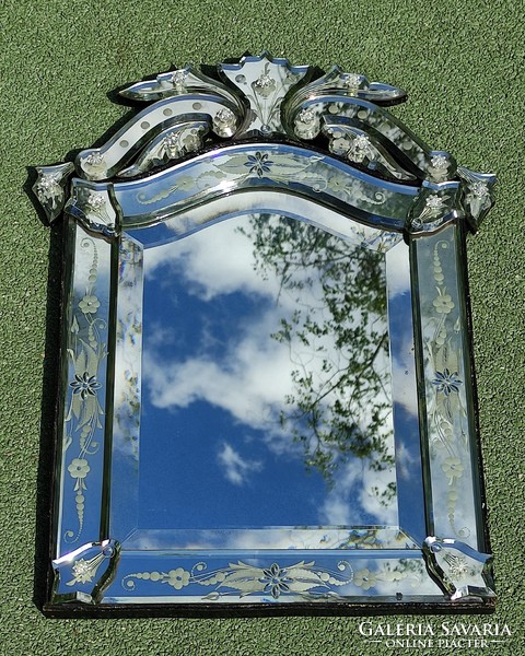 Vintage Murano mirror - Muránói fali tükör kuriózum