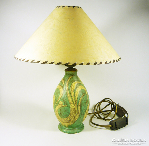 Gorka lívia, retro 1950 bird artistic ceramic table lamp 36 cm, flawless! (G030)