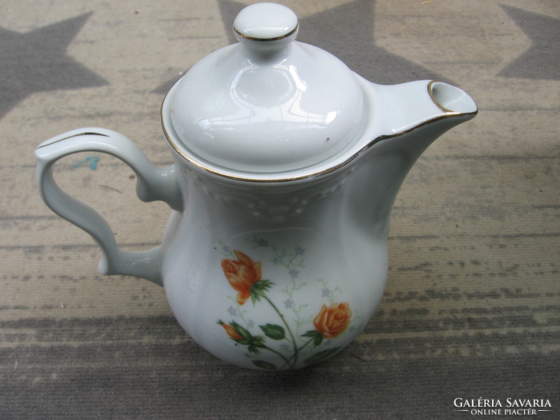 Karolina-jarolina polish baroque yellow rose tea jug, jug and creamy milk spout