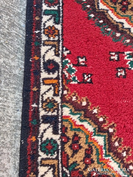 Thick hand-knotted Indian rug, nostalgia piece, collector's beauty.