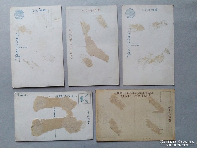 5 Japanese postcard postcards from the 1920s and 1930s
