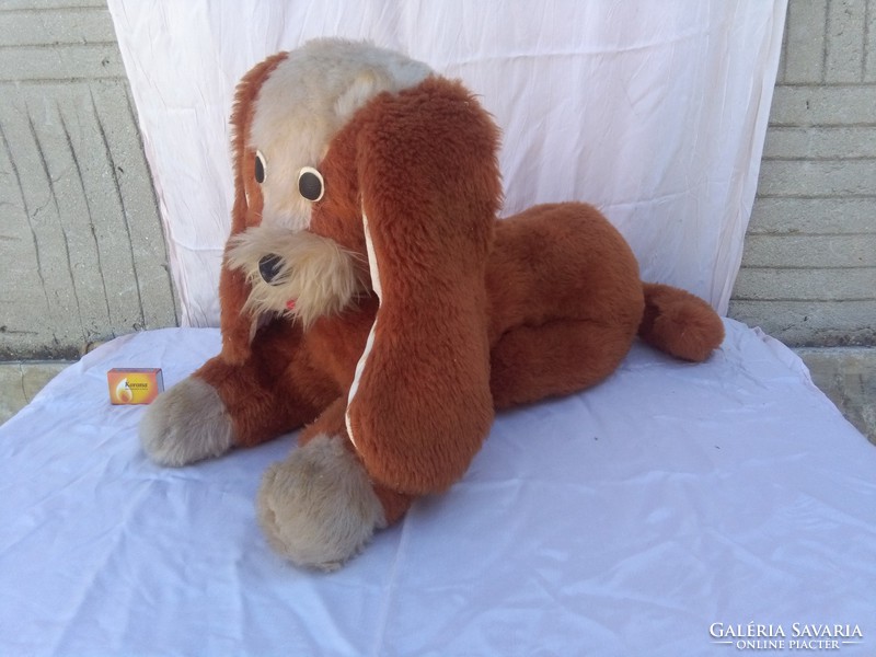 Old, large plush dog - toy - 60 x 35 cm