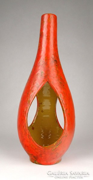 1G005 Retro iparművészeti Tófej kerámia váza 28 cm