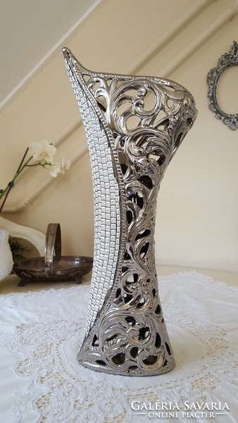 Beautiful, openwork, chrome vase 46cm
