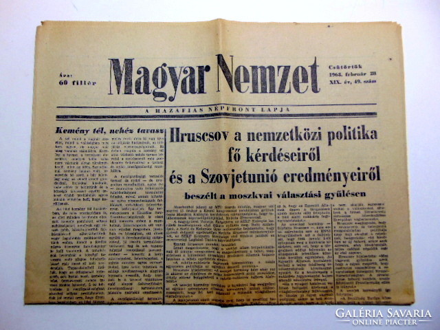 1963 február 28  /  Magyar Nemzet  /  50 éves lettem :-) Ssz.:  19288