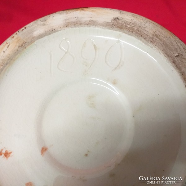Faience ceramic 1890 large bowl. 29 cm.