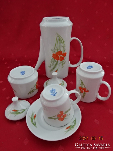 Great Plain porcelain coffee set, for six people, poppy. He has!