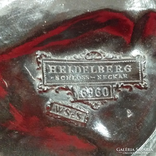 Alt wien wilhelm schiller & son 1884-1914. Heidelberg 3d relief ceramic wall plate, bowl. 32.5 cm.