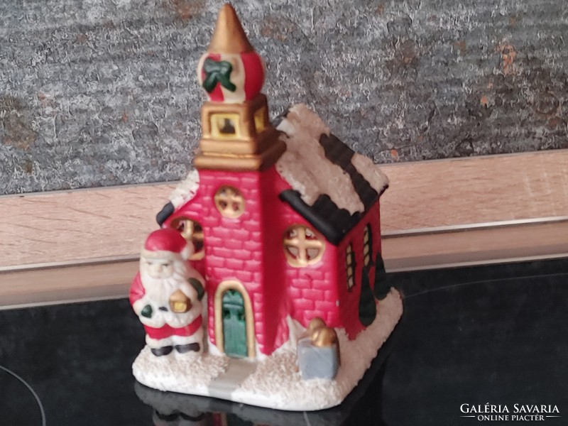 Télapós templomos Karácsonyi illatgyertya tartó