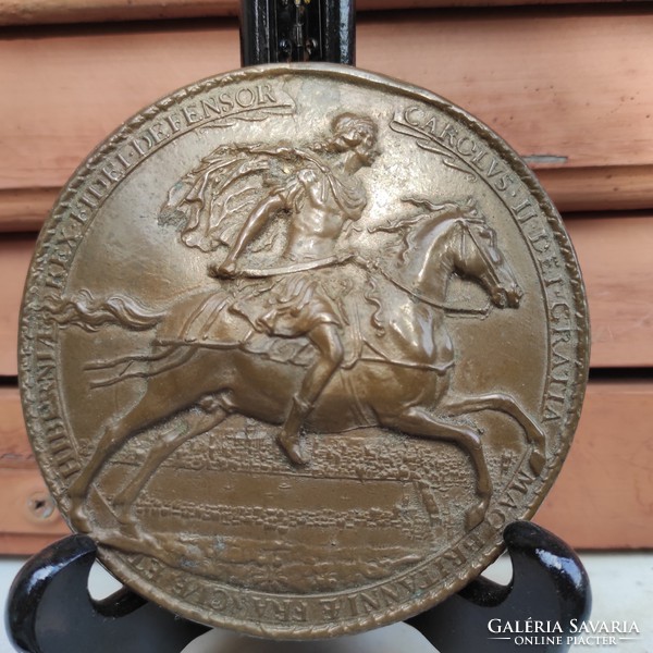 Equestrian memory plaque, large size, leaf weight, wall decoration beautiful workmanship! Charles the Great