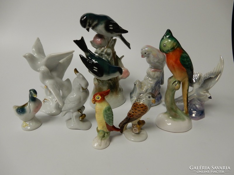 9-piece porcelain bird collection